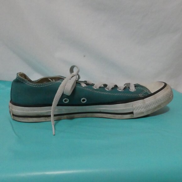 CONVERSE ALL STAR | men 5.5 - women 7.5 | Unisex Green and White Lace Up Sneaker - Picture 9 of 11